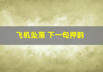 飞机坠落 下一句押韵